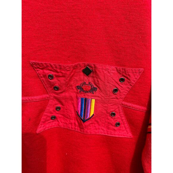 Il Granchio Cose Di Lana Italy Vintage 80s red wool acrylic sweater Size Large - Picture 5 of 6